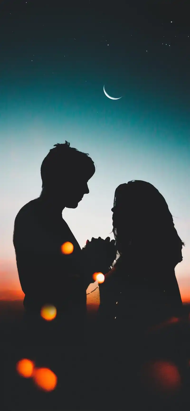 唯美月下的情侣,高清图片,手机壁纸
