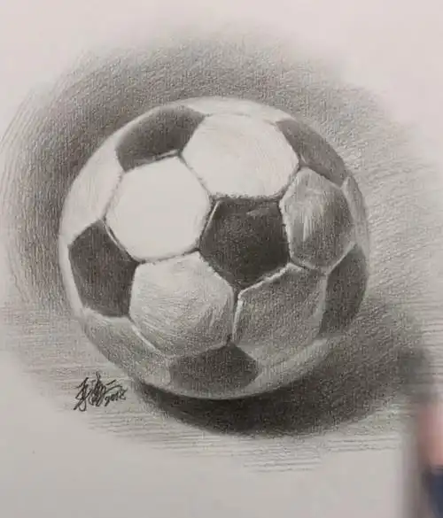 素描足球画法足球素描图片视频教程步骤图片