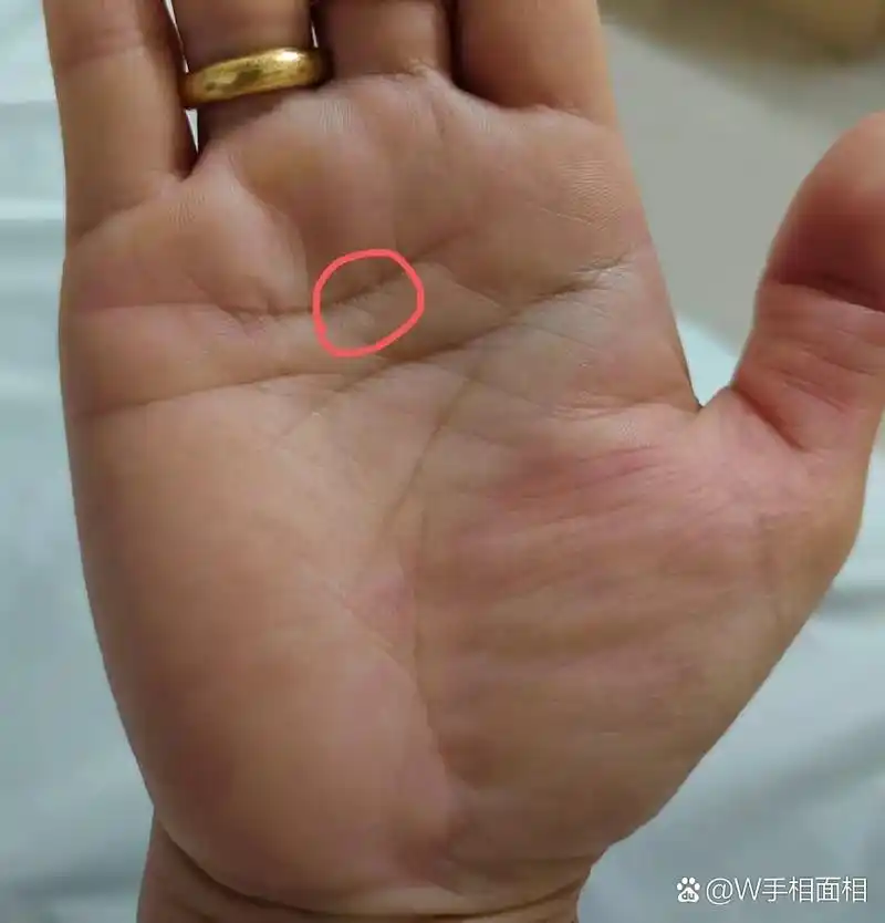 感情线上出现倒三角形,不好.