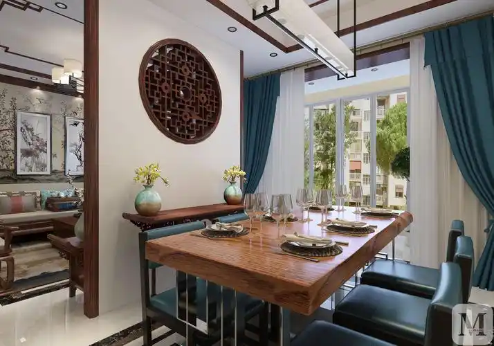 中式餐厅背景墙装修效果图