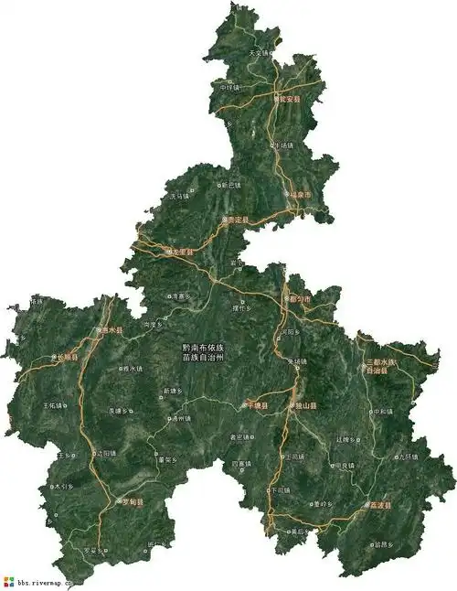 贵州省黔南布依族苗族自治州谷歌卫星地图下载