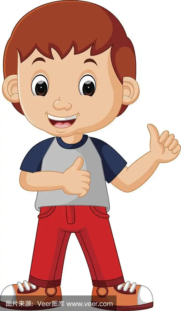 卡通可爱的男孩