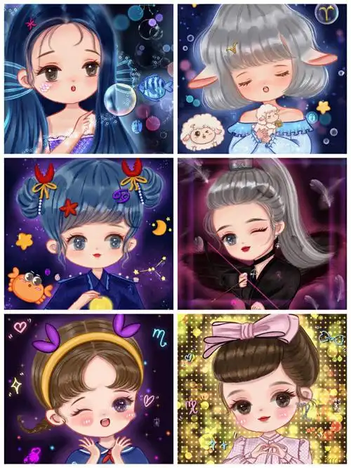星座  #寻找小红书绘画大神  #女生头像  #手绘头像  #卡通头像