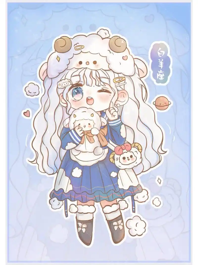 原创q版|十二星座合集 大家好我是简走走～有很多宝反映星座单图主页