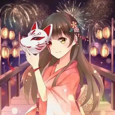 快看动漫情侣女生头像描述 : (我戴狐狸面具)〖高清〗〖原图〗〖转发