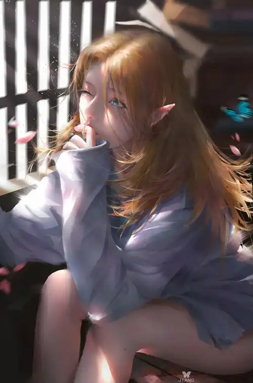 尖耳朵女孩 睁一只眼闭一只眼动漫人物4k手机壁纸竖屏