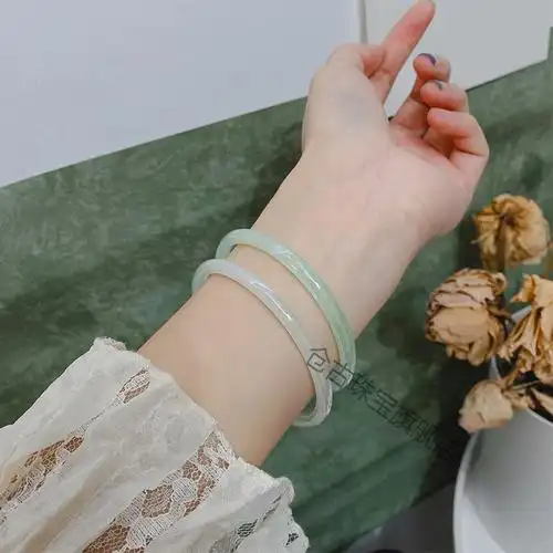 抖音同款叮当手镯玻璃细手环禁步圈汉服配饰手串ins小众玉网红潮叮当