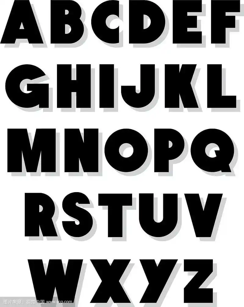 粗体字母表字体类型的字母表