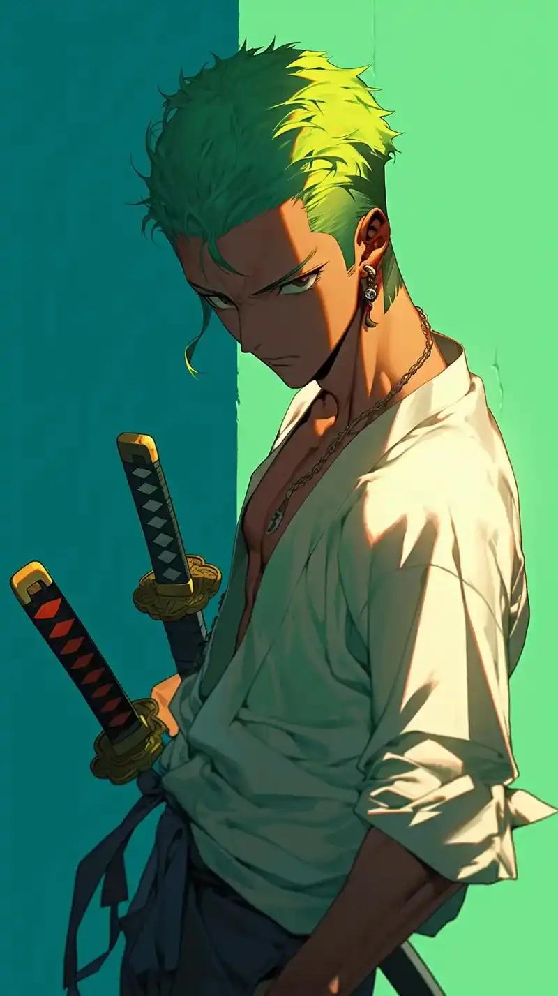 海贼王索隆高清手机壁纸.#索隆 #ai生成图 #动漫男头 # - 抖音