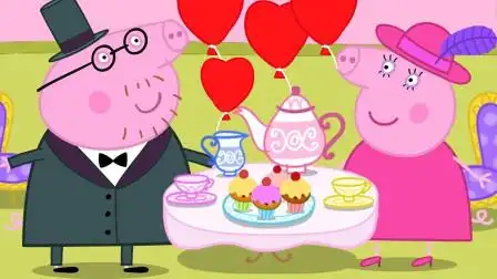 小猪佩奇最新 猪爸爸和猪妈妈过浪漫情人节  简笔画