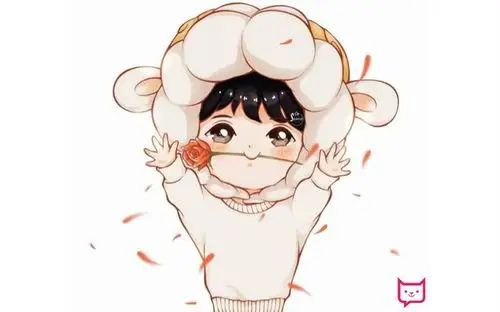 可爱小绵羊张艺兴卡通图片