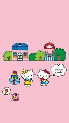 hello kitty#卡通动漫#凯蒂猫#粉色#手机壁纸"εз