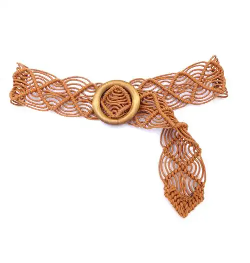 木扣蜡绳手工编织腰带女民族风供多色选择可定做提供现货厂家批发