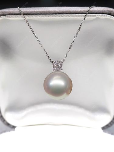 k家珠宝天然澳白珍珠南洋白蝶海水珍珠项链吊坠白色拍卖会p家aaa