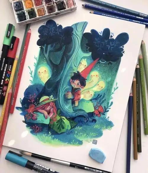 彩铅画| 梦幻的童话世界 作者:poopikatt