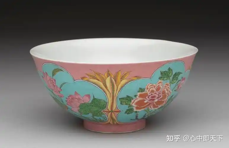 清康熙珐琅彩粉红地开光四季花卉纹碗 - 知乎