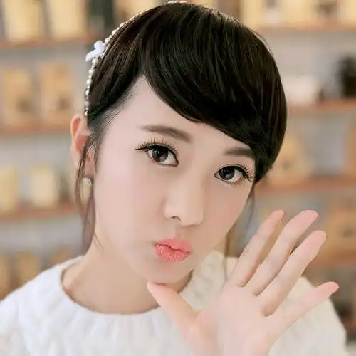 魅丝黛儿斜刘海假发片 韩式隐形个性斜线假刘海 高温丝斜平留流海