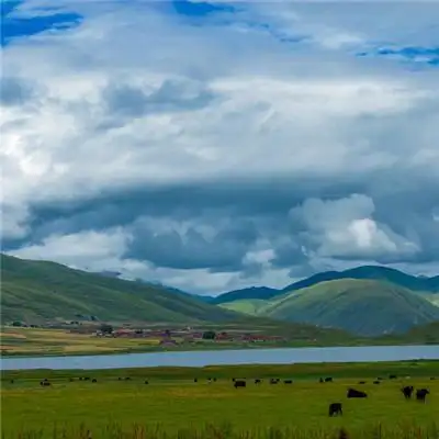 大自然风景头像绿色最美丽的山绿色地白云等