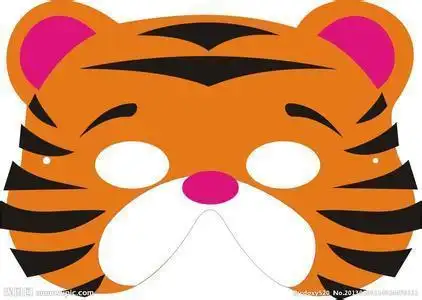 老虎简笔画面具带颜色