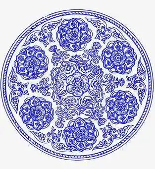 圆形青花花纹