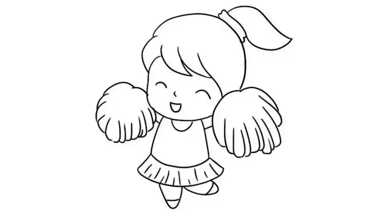 运动的小女孩简笔画怎么画简单又漂亮 - 童乐福儿童网