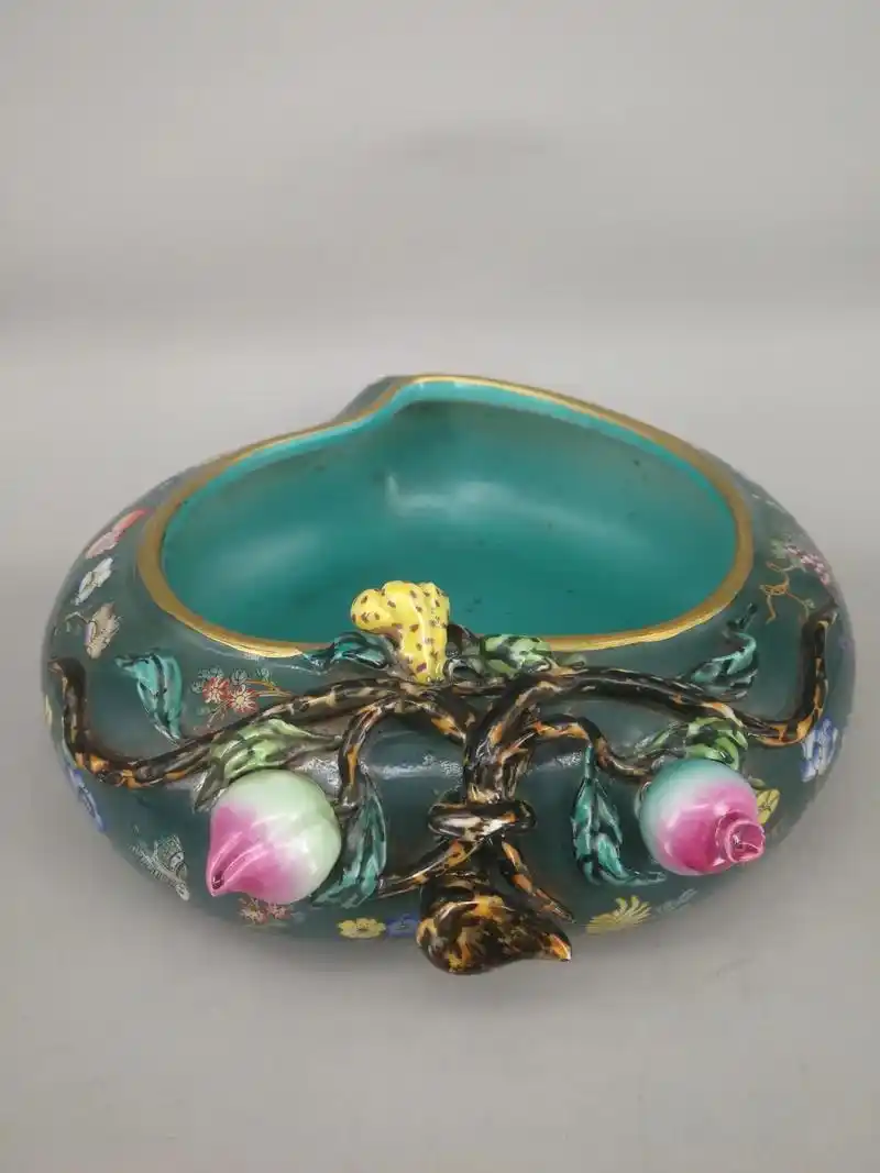 清,乾隆珐琅彩桃型笔洗之自然老化痕迹迹象分享 - 抖音