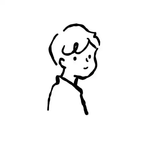 简约白净简笔画头像极简主义