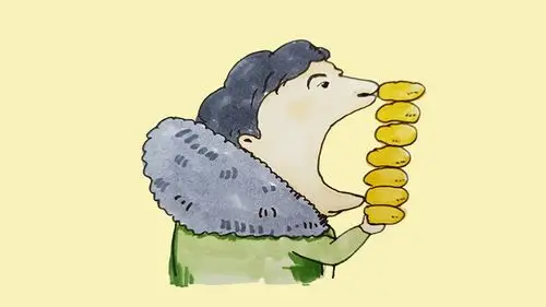 王思聪吃热狗简笔画