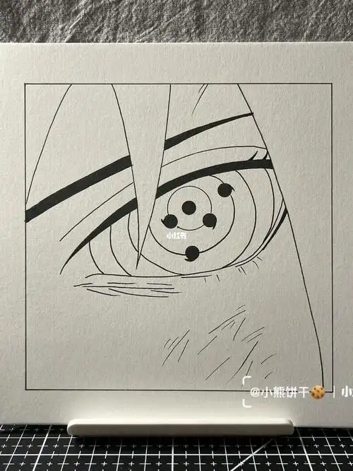 手绘佐助附线稿过程