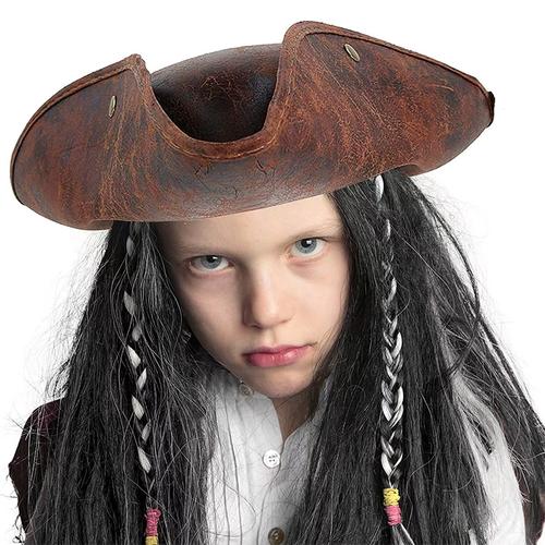 厂家pirate tricorn hat 加勒比海盗三角帽皮革海盗杰克船长帽