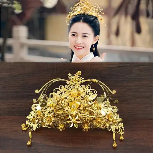 欣怡古装锦绣未央公主发饰古筝头冠新款古风贵妃发饰