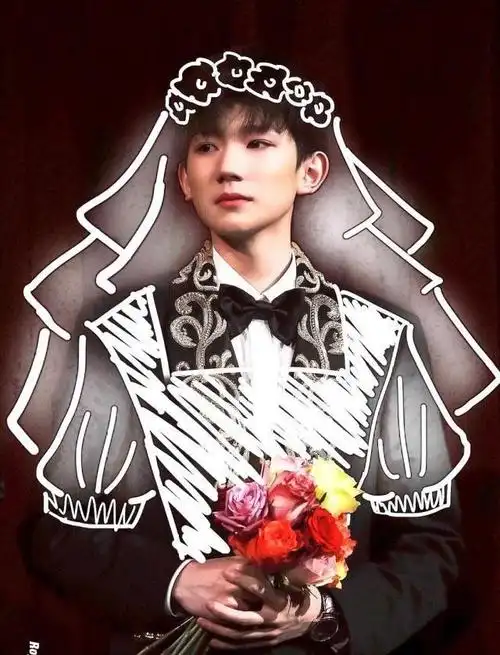 tfboys戴上头纱王俊凯变黑玫瑰王源变公主千玺让人认不出