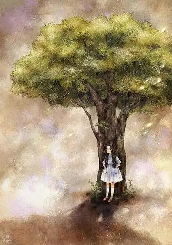 壁纸:治愈系壁纸高清 - 森林女孩日记高清壁纸