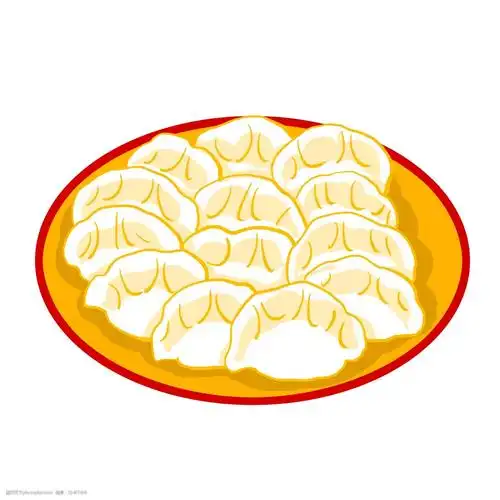 卡通黄色盘子水饺