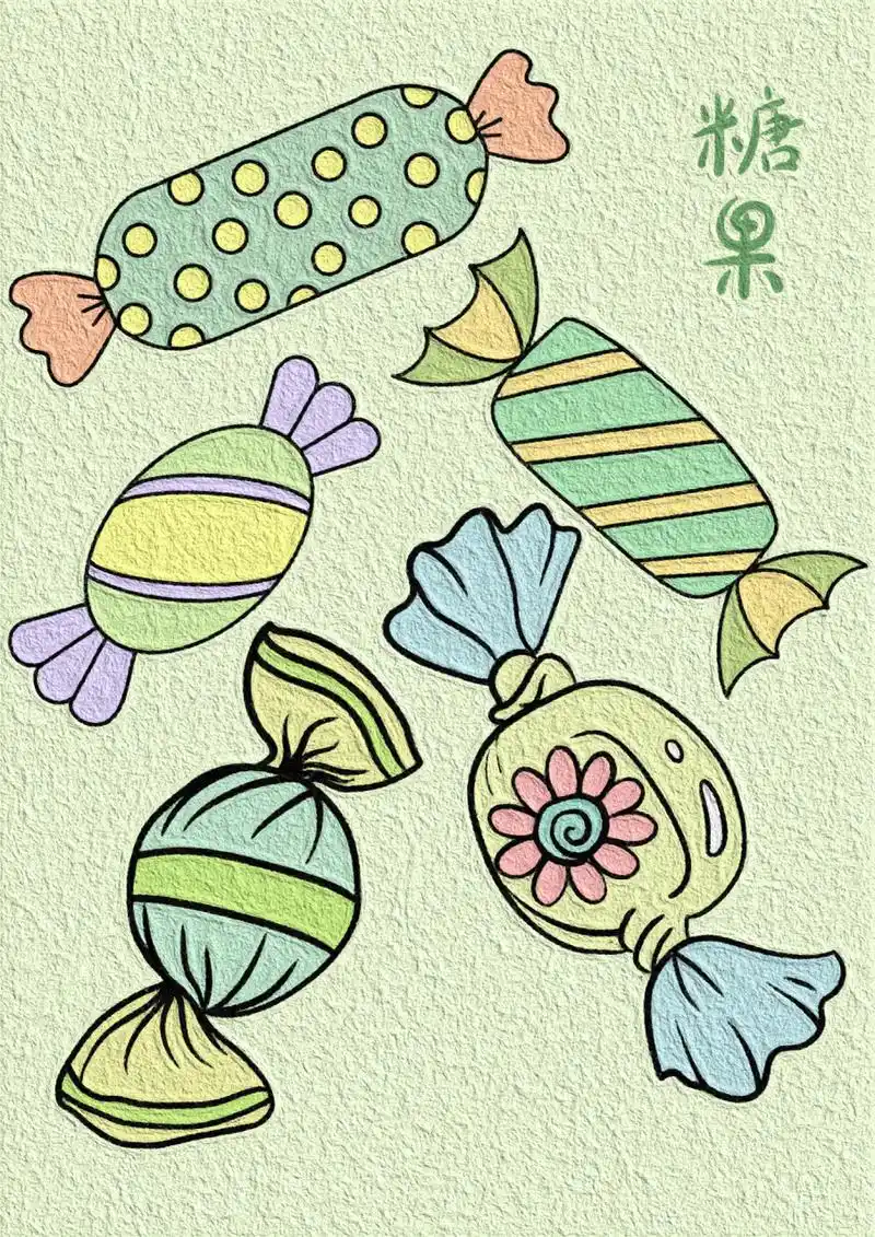 96糖果96 | 简笔画 2023年啦还没反应过来呢 最后有线稿