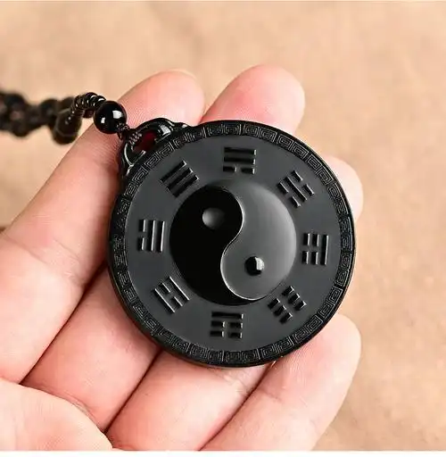 618狂欢购景禾和田玉太极八卦吊坠天然新疆墨玉挂件玉石玉坠男女玉佩