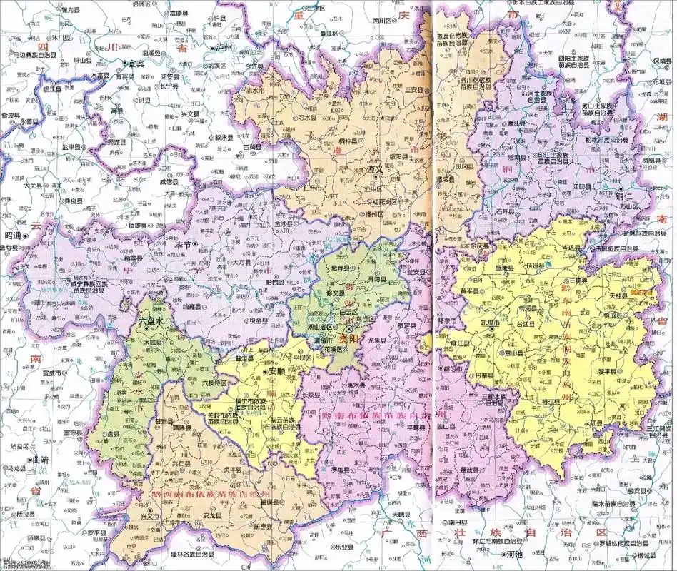 贵州省行政地图(高清版) - 抖音