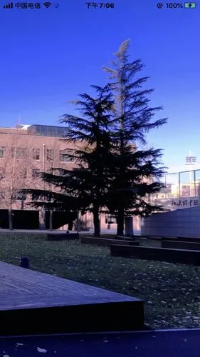 周日下午宁静的北大附中校园