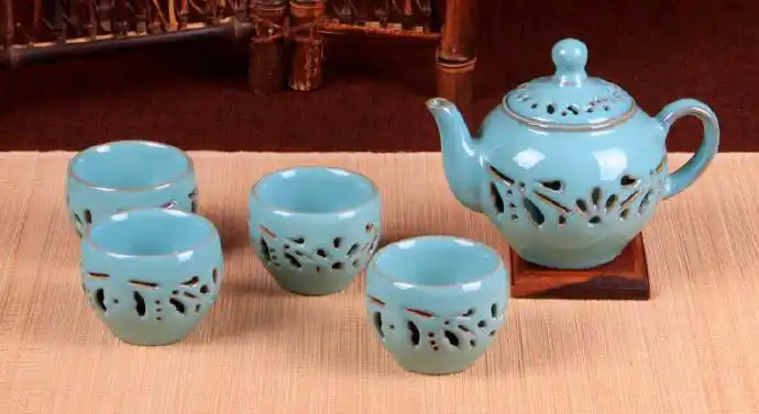 天青釉茶具
