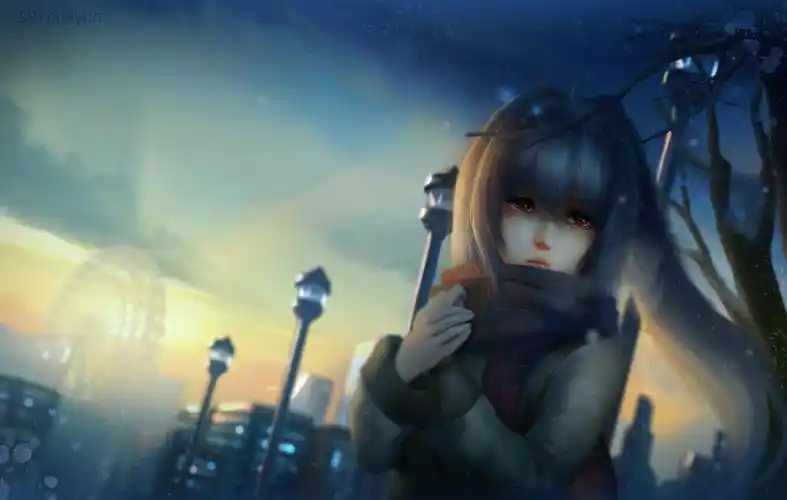 有没有那种很唯美的二次元女孩流泪的壁纸