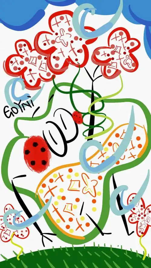 怪诞风涂鸦插画手机壁纸_创意_手机壁纸下载_美桌网