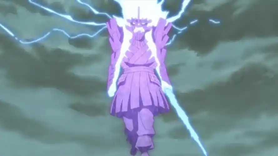 火影忍者:宇智波佐助的须佐能乎吸收九只尾兽的查克拉,变成飞天须佐