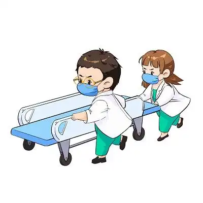 卡通急救中心医生心肺复苏手术插画素材png