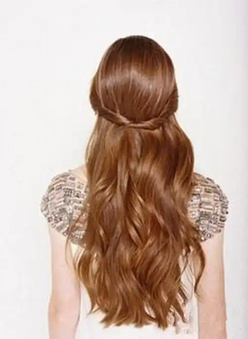 长头发怎扎简单好看优雅公主半扎发发型步骤图解片