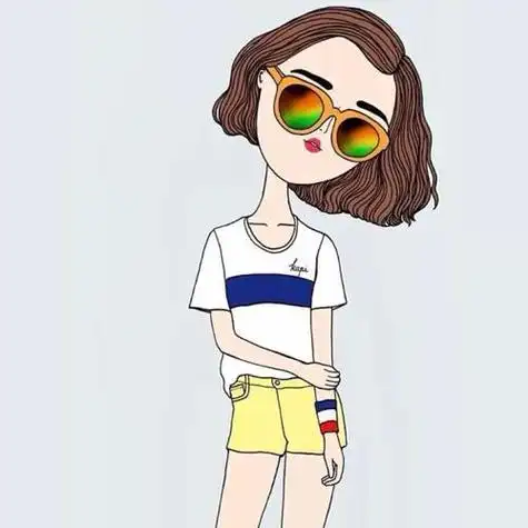 酷酷哒卡通女生头像墨镜