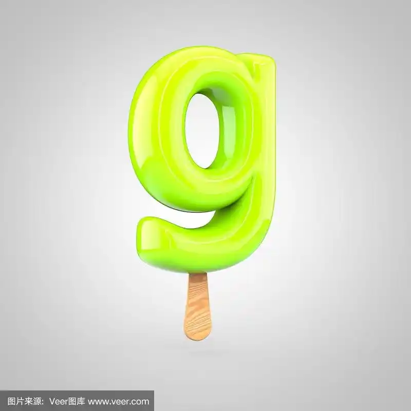 冰淇淋字母g小写孤立在白色背景