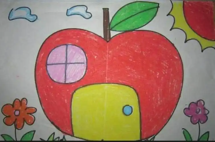 南昌县第四幼儿园"停课不停学 快乐在家学"中班绘画《苹果》