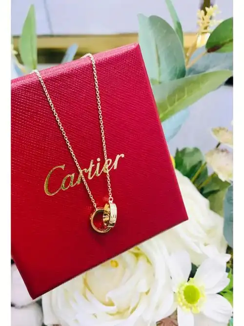 重度安利卡地亚18k金双环项链