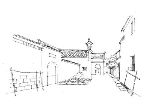 宏村设计写生系列建筑步骤临摹图一行手绘培训北京校区