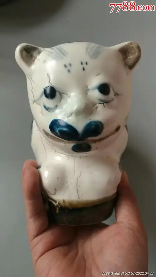 磁州窑猫枕_单色白瓷_种类图片_收藏价格_7788茶具